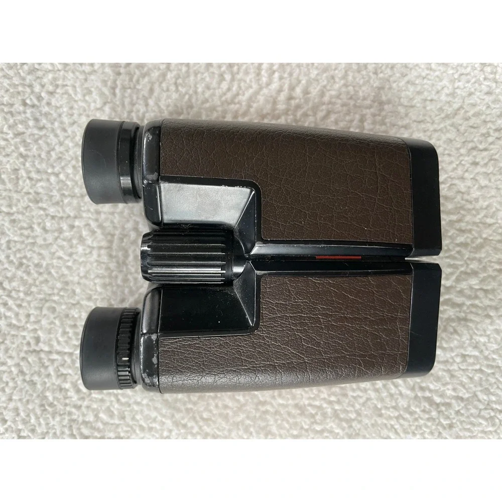 Nikon Compact Binoculars Brown‎ Vintage Textured Leatherette Rainbow Trim